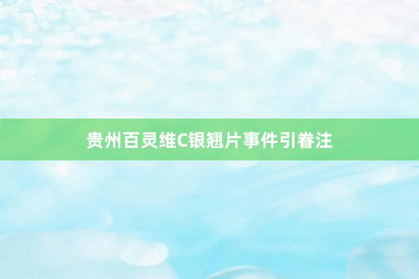 贵州百灵维C银翘片事件引眷注